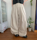[unisex] Kelter Linen Pintuck Banding Wide Pants