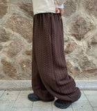 [BAONHAUS] Holfer Cable Quilting Banding Wide Pants