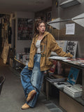 Reverse line wide denim pants