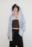 SHEER HOODED SHIRT