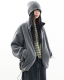 Mockneck low warm fleece zip-up