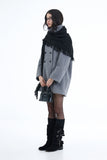 Riven high neck half coat