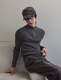 Kud Muscle Half Zip-Up ribbed Knit
