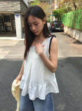 Kahina Layered Frill Sleeveless Blouse