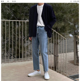 Deep regular denim pants