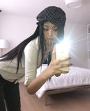 Tshi stripe pattern beret hat
