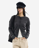 Hiles wide rib round-neck cardigan