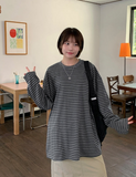 [unisex] Nelle Stripe Over Long Sleeve Tee