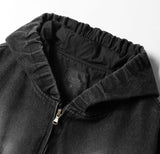 Cropped Denim Hooded Jacket