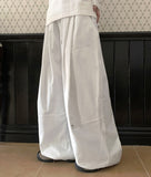 Moniki banding string rivet cut pin tuck wide pants