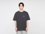 Small Drawing Smile Pigment Short Sleeve T-shirt Gray Logo
