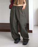 Bens rustling nylon slits wide two-way jogger pants