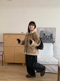 Bellon Reversible Leather Suede Fleece Mustang - Wool 50