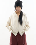 Soft set crop hoodie zip-up