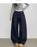 Raw Balloon Fit Volume Long Wide Denim Pants