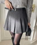 Laren Pleated Mini Skirt (Belt set)