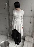 Art Pleated See-Through Long Sleeve