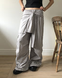Tanen Parachute Layered Wrap Skirt Two-Way Cargo Banding Pants