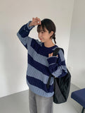 [unisex] Tomie cable stripe over knit