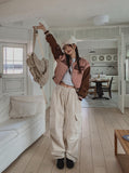 Maple Peach Cargo Wide Pants
