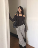 [Brushed Lining] Chels Frill Tiered Layered Jogger Training Pants