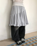 Harn Jacquard Diagonal Shirring Midi Skirt