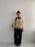 Ttet Stripe Wool V-Neck Knit