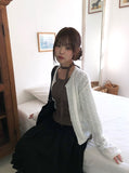 Groom Cable Round Neck Knit Cardigan