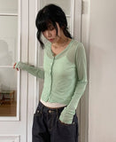 Siho Summer See-Through Tencel Cardigan