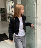 Detone suede cropped collar jacket