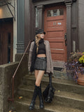 Roen denim pleats skirt pants