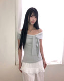 Cornell Off-shoulder Short Sleeve T-shirt