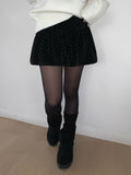 Lemme Dot Velvet Mini Skirt