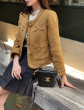 Coped Round Tweed Short Jacket