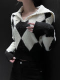 Argyle big collar Knit