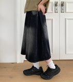 [Unisex] Gelgo Pintuck Washing Denim Bermuda Pants