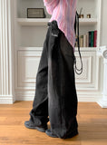 Holden Side Pintuck Washing Denim Long Wide Pants
