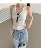 Halterneck Solid Cotton Blend Basic Fit Sleeveless