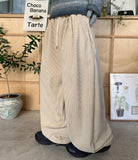 [unisex] Decony pintuck banding brushed wide corduroy pants