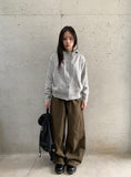 Mihro High Neck Hood Wool Knit Cardigan