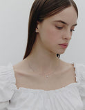 Essence Silver (W) Moissanite Flower Dainty Necklace