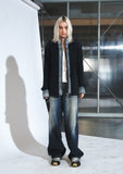 ROUGH WASHED HIGH NECK ZIP-UP CARDIGAN
