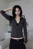 Beni Zip-up Long Sleeve Top