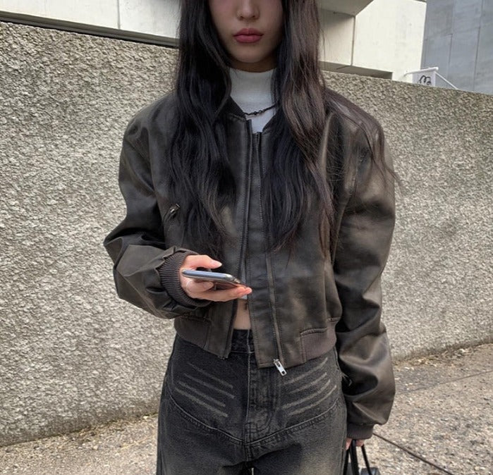 Saru Leather Blouson Jacket