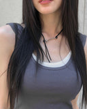 Most leather knot necklace
