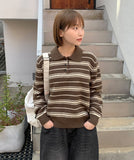 Hengo Stripe Collar Knit
