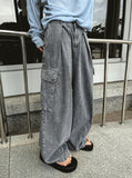 Balloon Stitch Cargo String Denim Pants