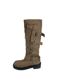 Dusen Strap Buckle Long Boots