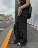 Libe Black Pintuck Wide Pants