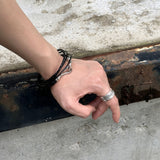 Cross leather bracelet